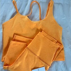 Beyond Yoga Vibrant Orange Sports Bra and Leggings